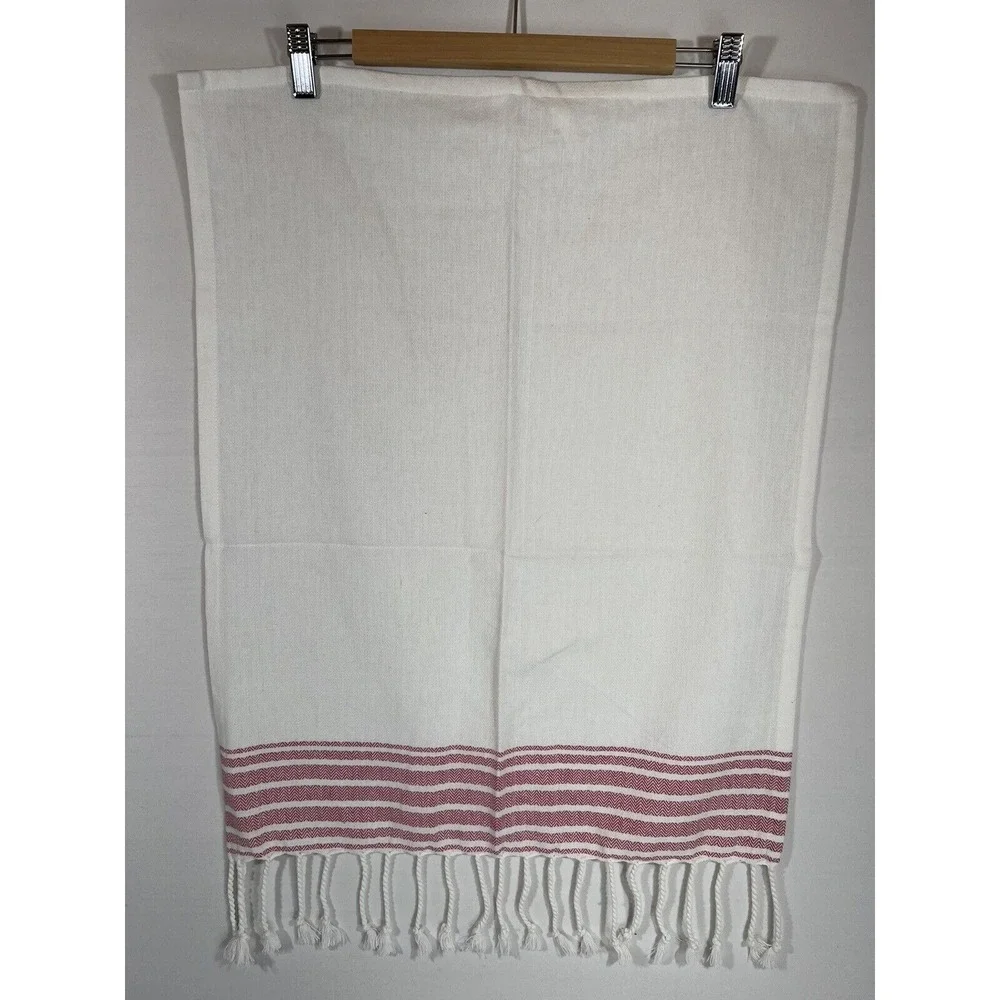Simba Global Tea Towel Cotton Red‎ White Kitchen Cottagecore Farmhouse